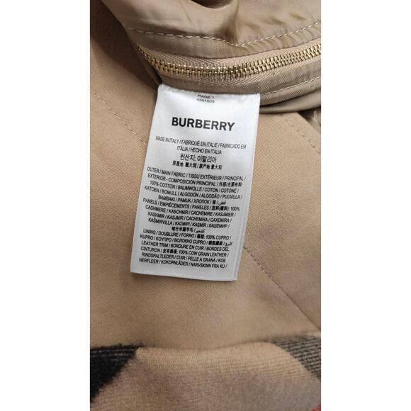 Burberry Beige Check-Trim Cotton Coat – Size UK10 / M - Picture 5 of 6
